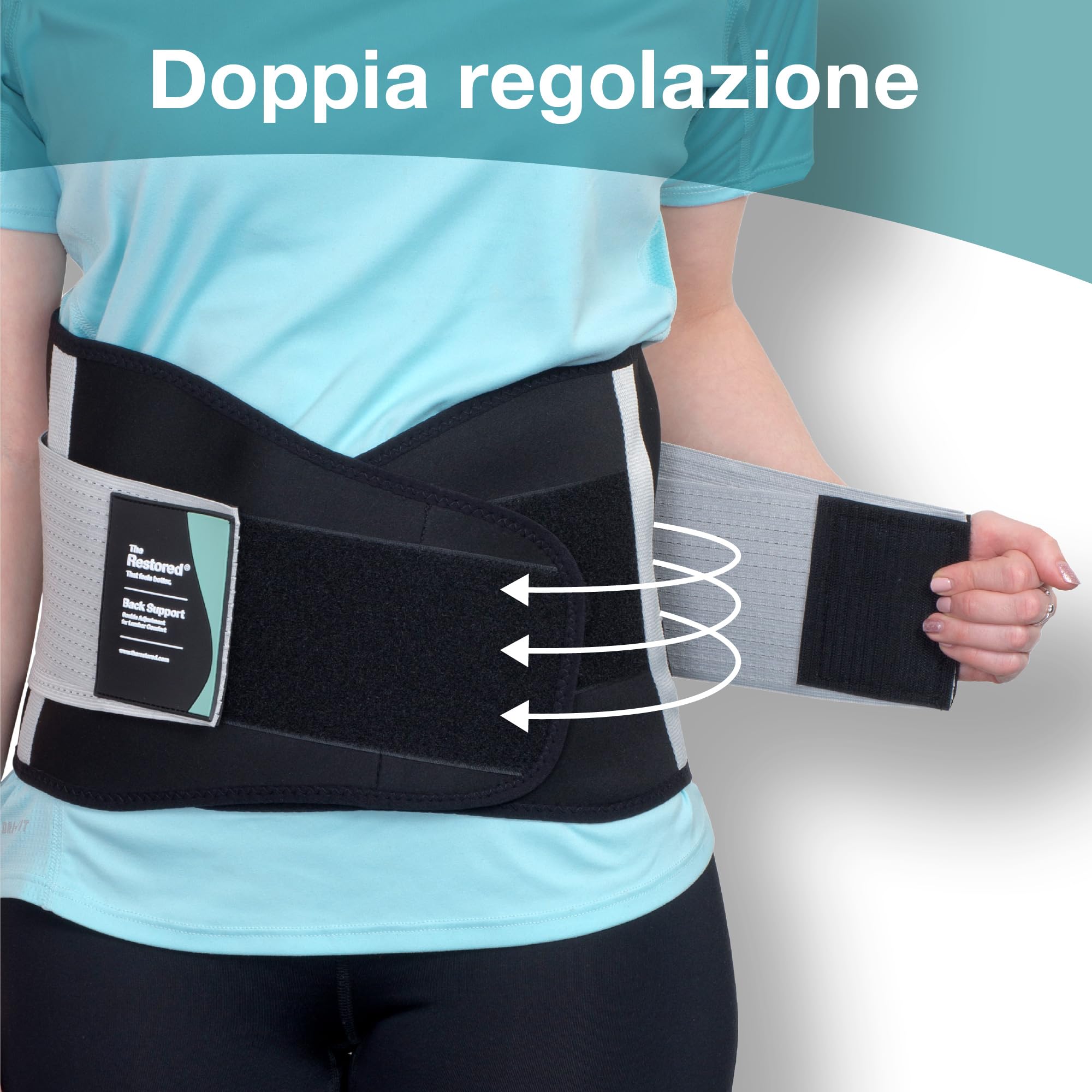 Fascia lombare per donne e uomini - Cintura di sostegno per stabilizzare la colonna vertebrale - Tutore lombare regolabile per il dolore lombare e la prevenzione degli infortuni - L - The Restored
