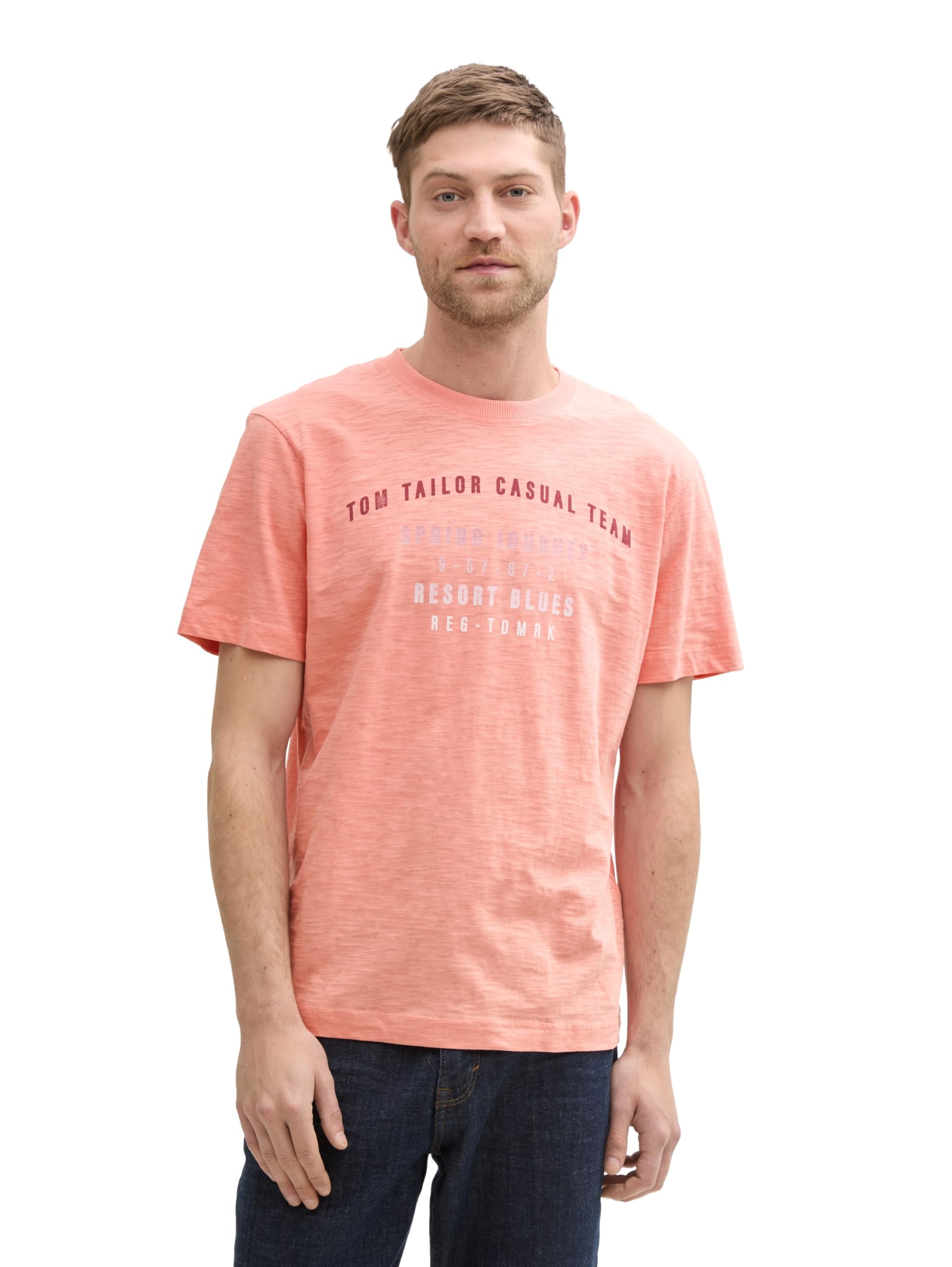 TOM TAILOR Men's Cotton T-Shirt with Print