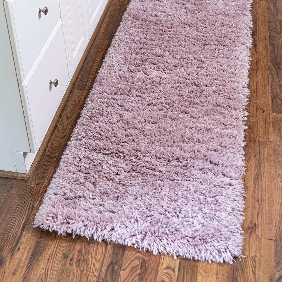 Rugs.com Infinity Collection Solid Shag Area Rug 10 Ft Runner Lavender Shag Rug Perfect for Hallways, Entryways