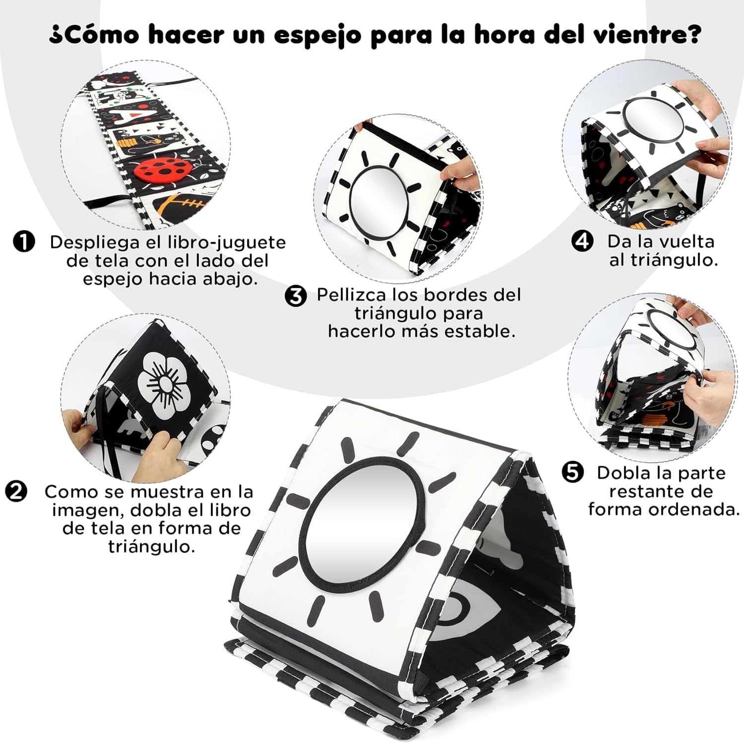 Corralito Bebé XL 150×180 cm + Alfombra Acolchada Reversible+6 Asas de Agarre + Bolsa de Transporte | guia didactica infantil+Contraste Libros de Tela Bebé