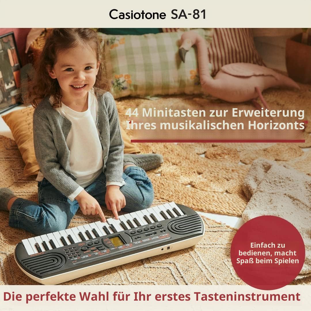 Casio SA-81 Mini-Keyboard mit 44 Mini-Tasten, schwarz