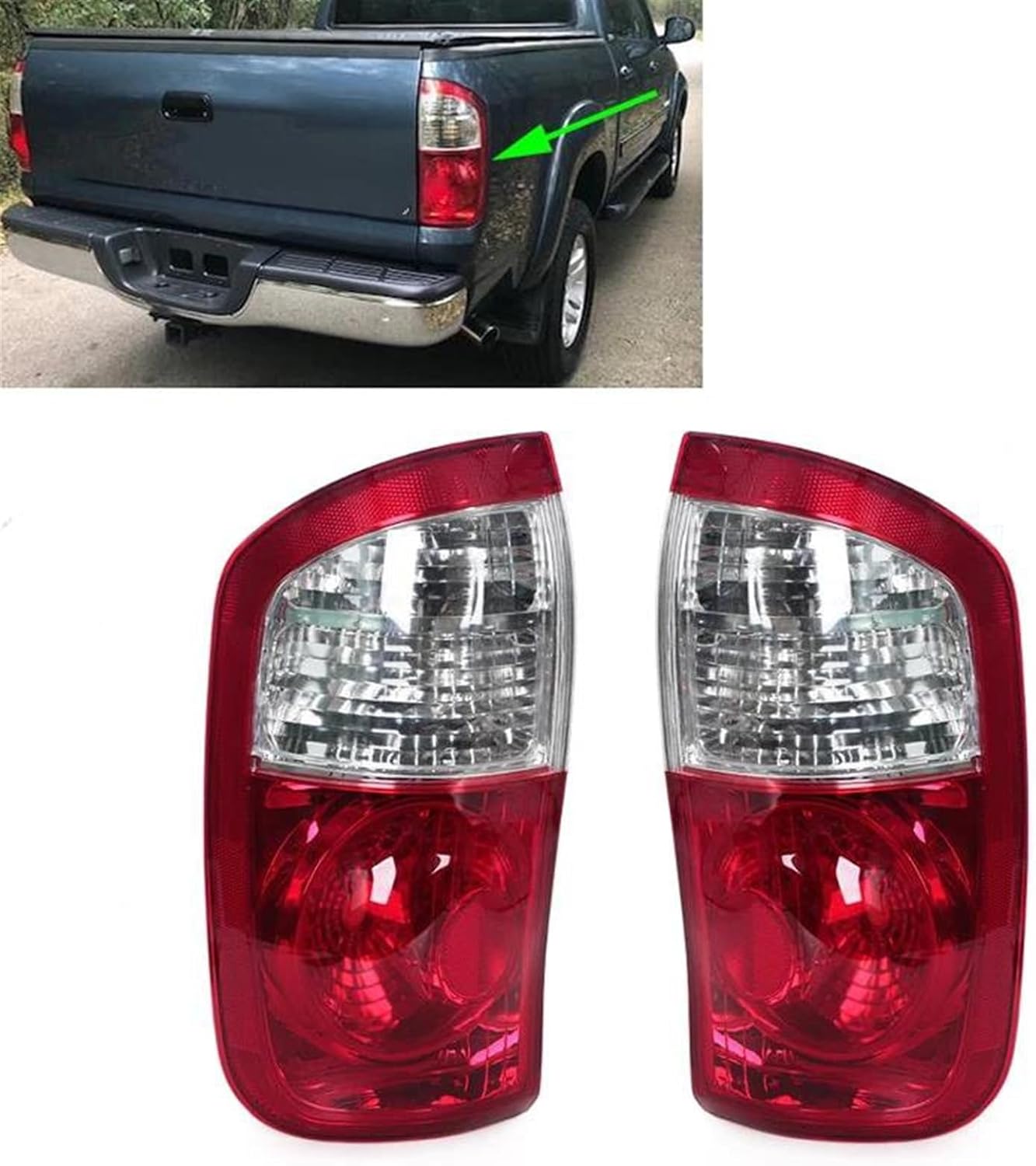 Car Rear Lights Upgrade For Toyota Tundra Double Cab Crew Cab Pickup Truck 2004 2005 2006 Rear Bumper Tail Light Brake Stop Reverse Lamp Tail Lamp(Left)