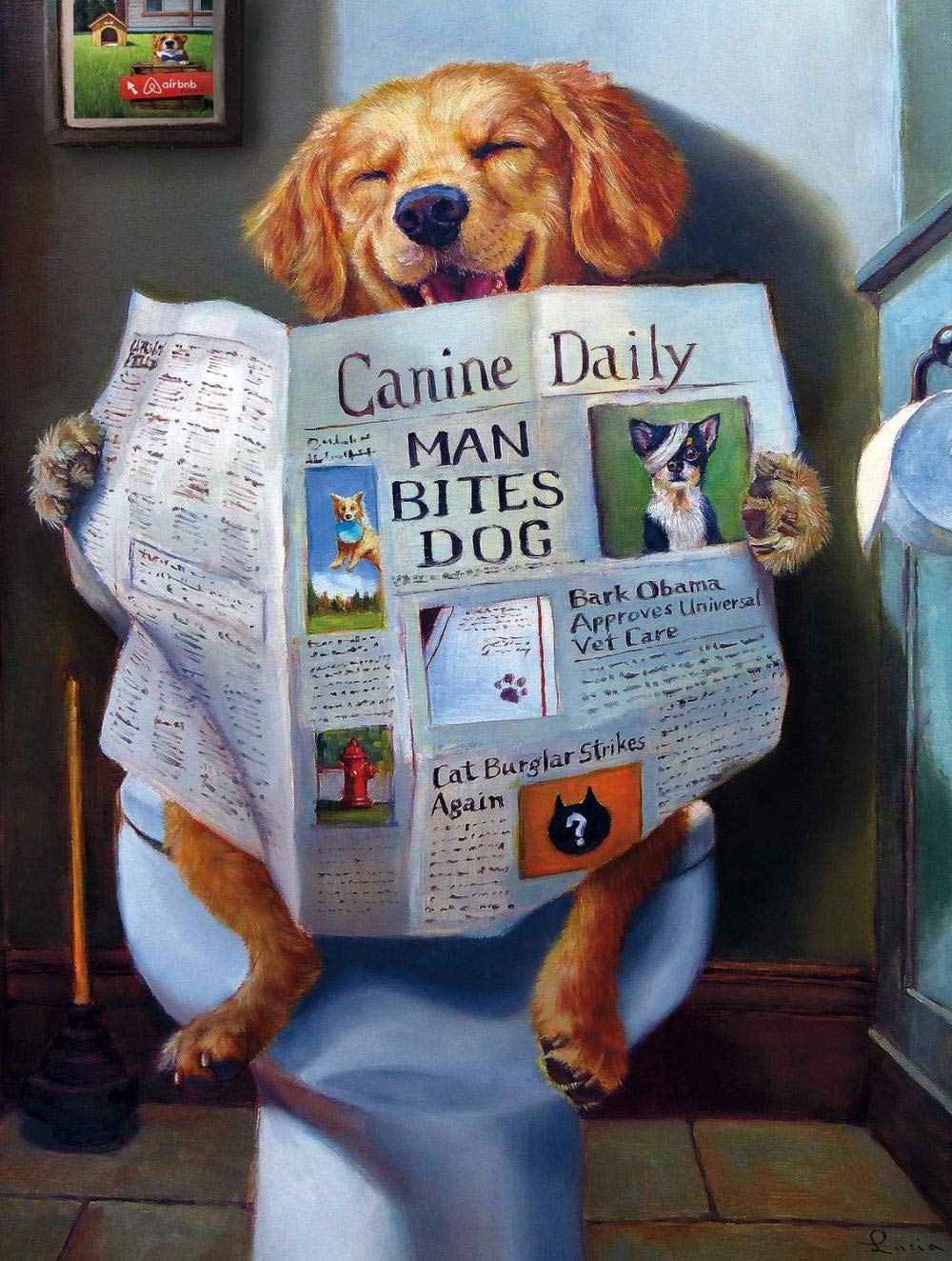 Puzzle 1000 Piece Jigsaw Puzzle for Adults Bzdthh A Dog's Life Dog Gone Funny Every Piece is Unique,Pieces Fit Together Perfectly