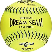 Rawlings Dream Seam USSSA Fastpitch Softballs - 11 Inch Yellow Pro Leather, High Compression, 12 Pack