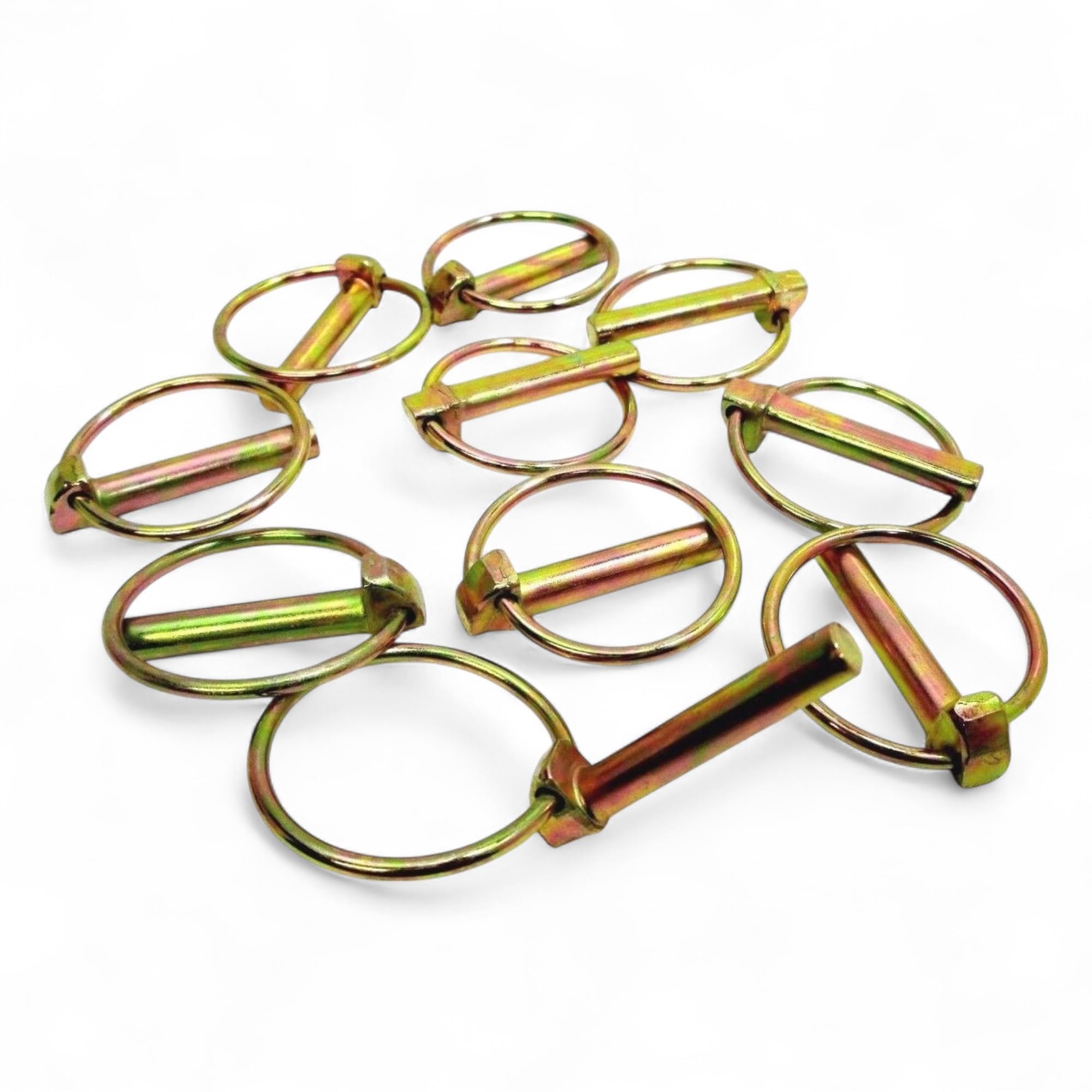 10 Pcs Heavy Duty Linch Pin Spring Loaded Round Pins for Tractors, Trailers, Lawn Mowers, Trucks & Farm Equipment (11mm x 50mm)