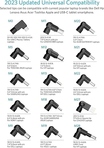 Belker Cargador universal para laptop 90 W, adaptador de CA de repuesto para HP Dell Asus Lenovo Samsung Acer Google MacBook Pro Cargador de aire 90