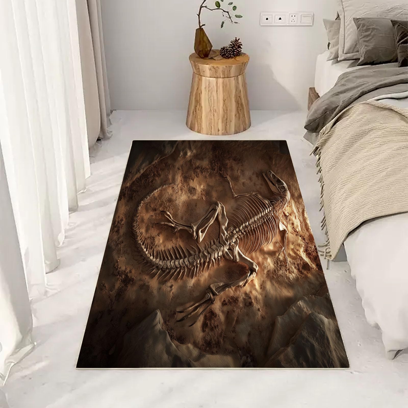Dinosaurier Skelett Teppich Wohnzimmer Schlafzimmer