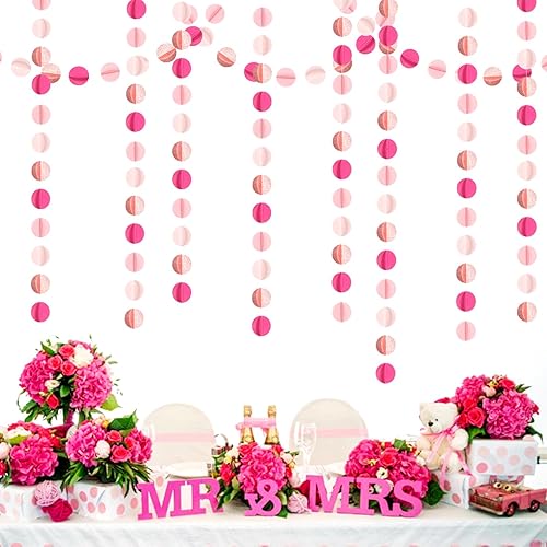 Miniatura 20 de Guirnalda de papel para decoración de fiesta de otoño beige, naranja y rosa, 39 pies, 3D de otoño, bohemio, colgante, para Acción de Gracias