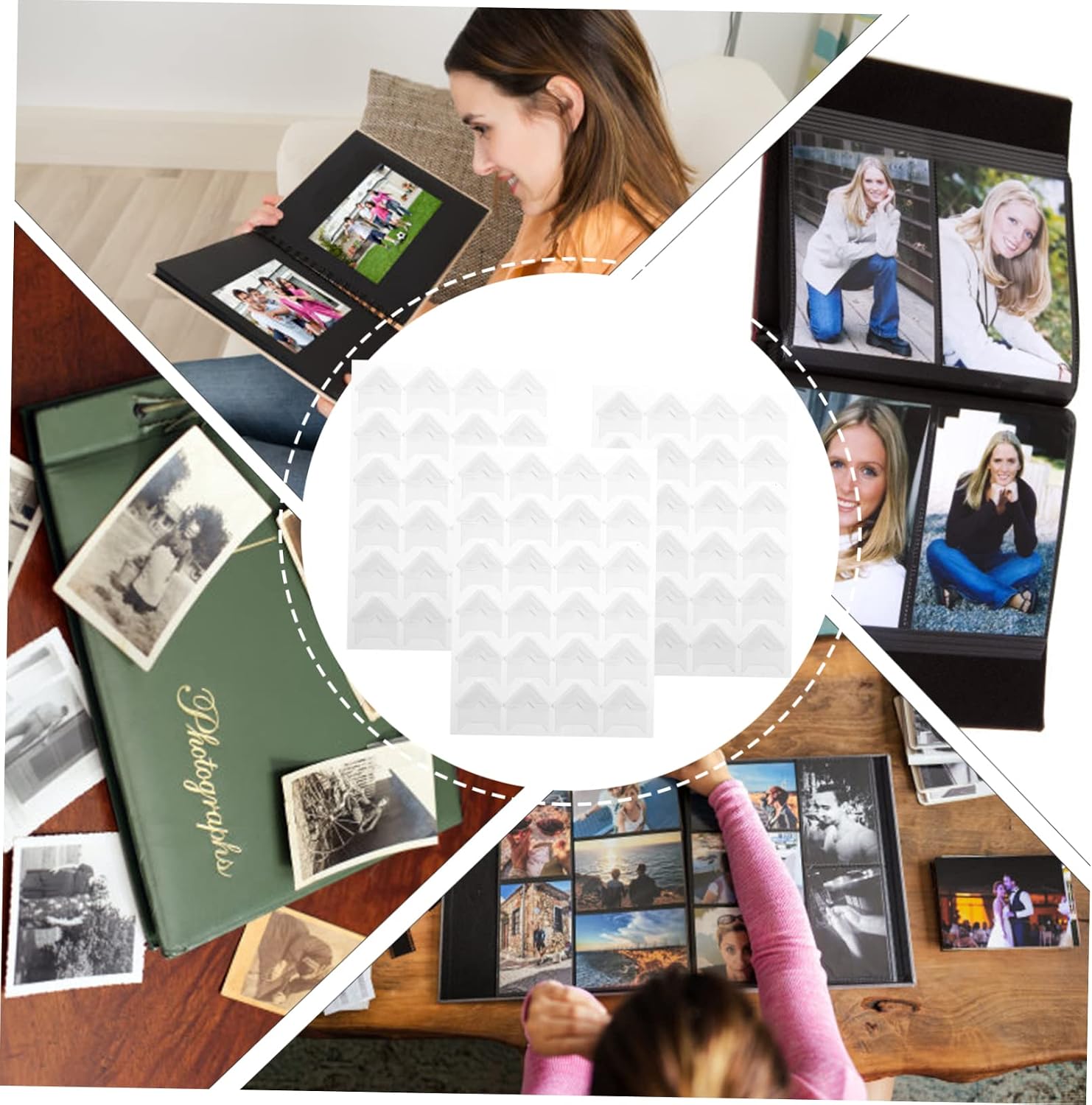 Gogogmee 10sheets Self-Adhesive Photo Corner Stickers for Scrapbooking Mounting Corners for Photo Albums Journals and Craft Projects Easy to Use