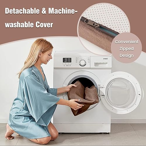 Miniatura 7 de COSTWAY Paquete de 10 cojines de espuma viscoelástica para silla, cómodos cojines para sillas de comedor de 2 pulgadas con funda de terciopelo de