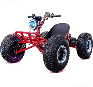 Adults & Kids Electric Off-Road Go Kart, 12-Mile Range, Brushless Peak 4000W, 31MPH, 3 Speed + Reverse, Shaft Drive Diff, AT19x7-8 Tires, Backyard/Private Trails, Beach/Sand(Red)