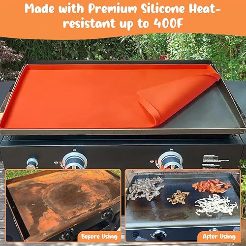 Miniatura 4 de Tapete de silicona resistente de 28 pulgadas para parrilla Blackstone de 28 pulgadas, accesorios para parrilla de 28 pulgadas, alfombrillas de