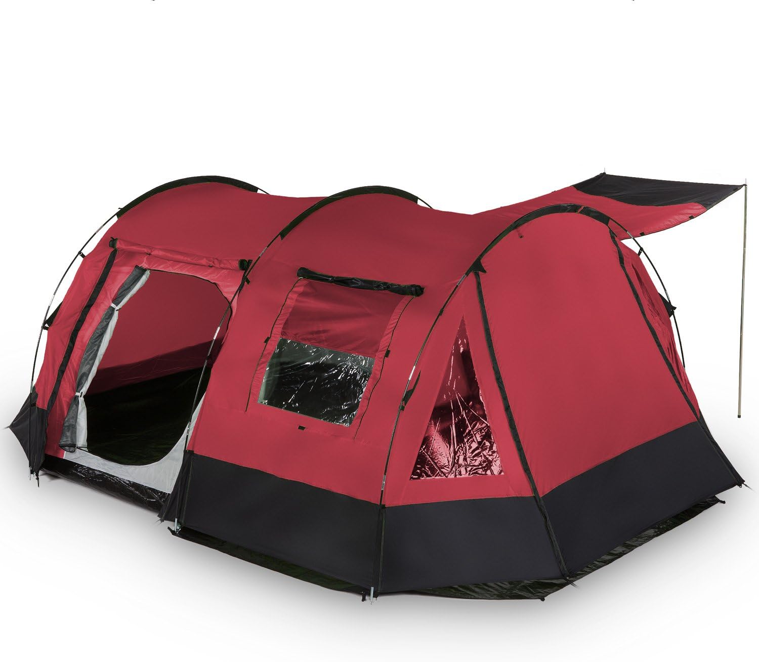 skandika Kambo 4 Person Man Tunnel Group & Family Tent with 3 Entrances, Mosquito Netting, 3000mm Water Column, Sun Canopy & Sealed Seams