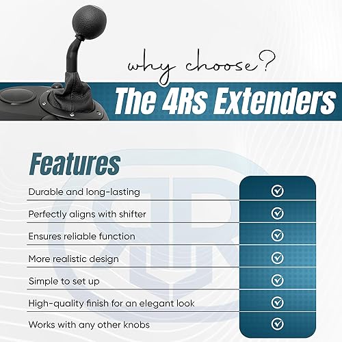 Vista 13 de Gear Shifter Knob Adapter Mod for Logitech G29 G920 G923 G27 G25, Stick Lever Shift Extension, Sim Racing Gaming Accessories [4.5cm (1.77")]