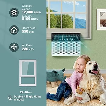 Amazon | R.W.FLAME 窓用エアコン 12,000BTU U字型エアコン