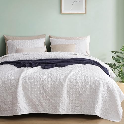 Miniatura 1 de PHF Juego de ropa de cama tamaño King  Colcha ligera de verano, 3 piezas, suave y transpirable, con patrón de monedas, para todas las estaciones,