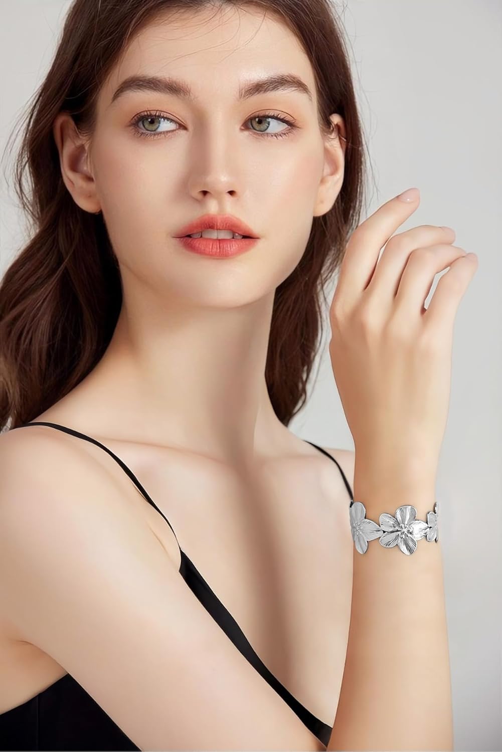 WOWORAMA Chunky Gold Cuff Bracelets for Women Vintage Gold Flower Butterfly Bracelet Trendy Boho Wide Open Cuff Bangles Matte Statement Bracelet - Image 2