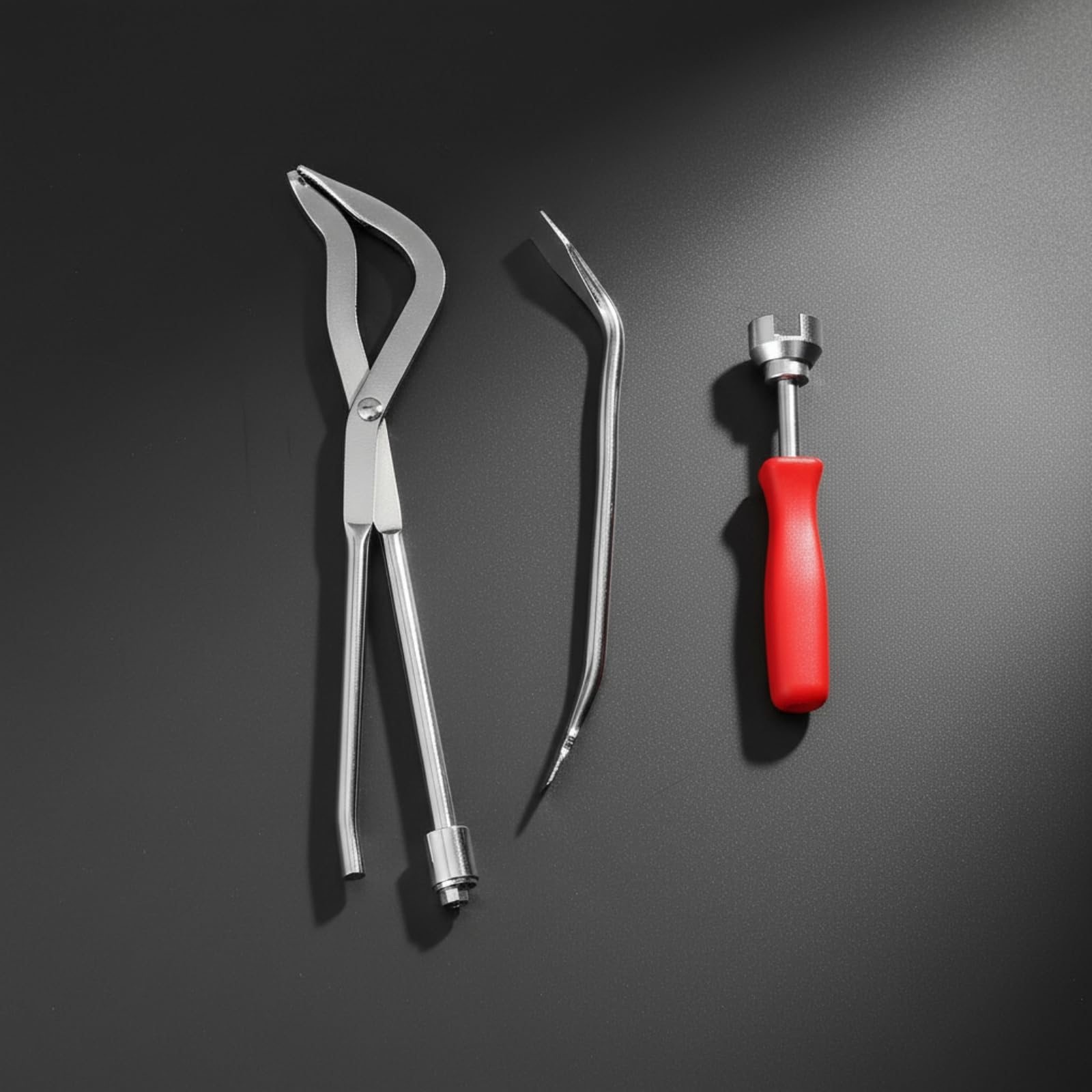 Servizio Freni Tamburo Set Attrezzi Pinza Compressore Cucchiaio Molla Metallo Durevole Aste Sottili Adatto per Spazi Ristretti Manutenzione Veicoli Meccanici, Nero