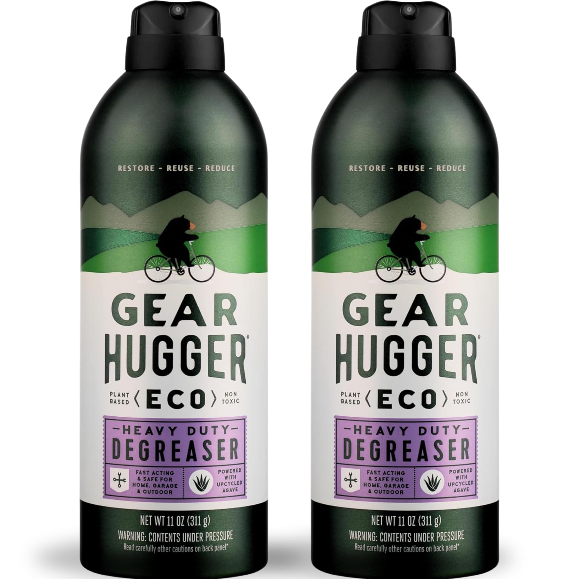 Degreaser - Eco-Friendly (11 oz, Pack of 2), Degreaser Cleaner Spray - Oven Cleaner, Grill Cleaner & Brake Cleaner, Dissolves Grease & Grime - Plant-Based, No Petroleum, Non-Toxic, No PTFE