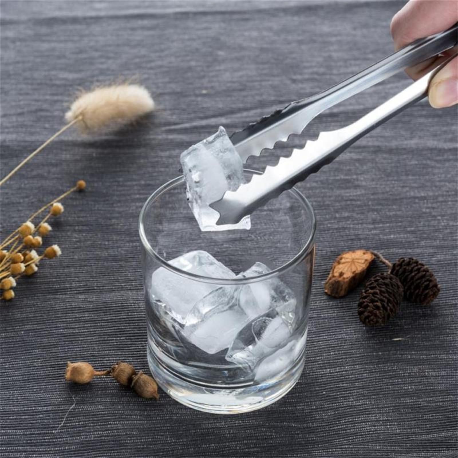 JINGYAN Pince à glaçons 1 Pcs Ice Clip Stainless Steel Tongs Gold Sugar Cube Metal Food Meat Bread Party Kitchen Accessories