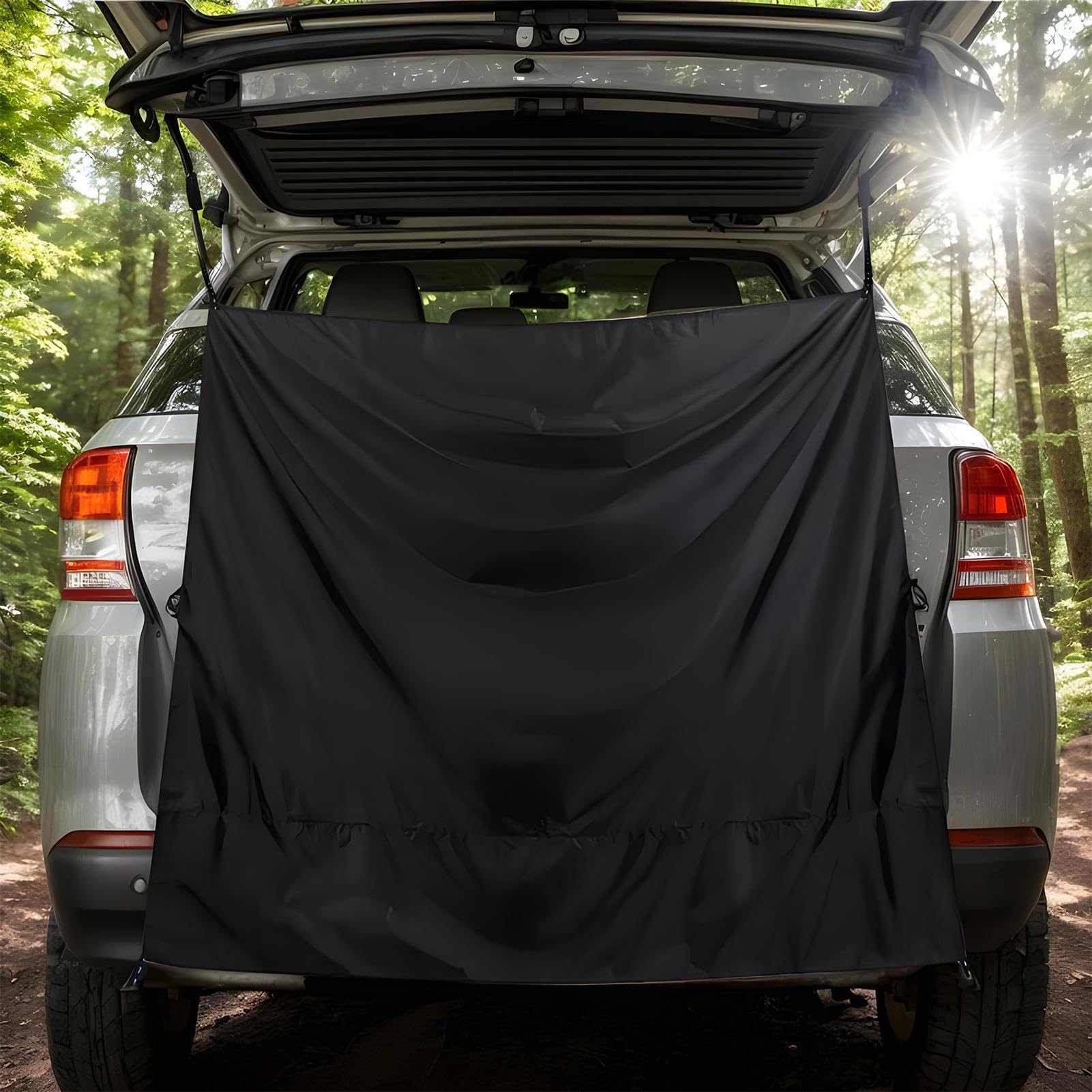 Générique Rideau Voiture Pare, Rideaux De Douche pour Porte Arrière De Camping-Car, Rrideau Douche Van Aménagé D'Intimité - Grand Pare- Réglable avec Crochets Magnétiques pour Douches Camping-Car