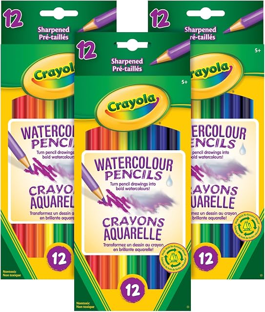 Crayola 3pk Ensemble de crayons à aquarelle, 12 Nombre