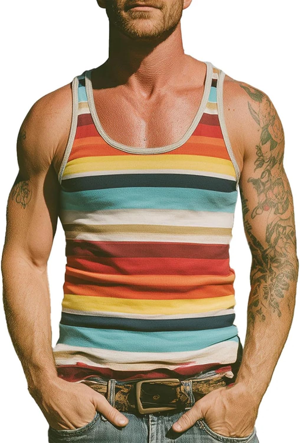 Men's Camo Print Tank Top – Streetwear Sleeveless Muscle Tank for Summer, Gym, Workout & Urban Wear