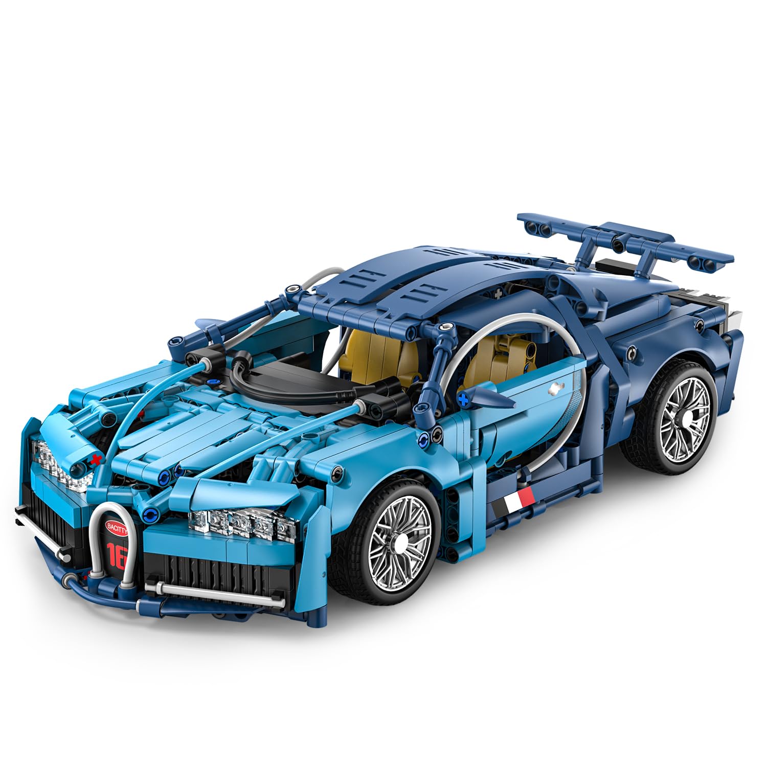 Race Car Building Blocks Kits Supercar Model Sets (1144 PCS) 1:14 STEM Construction Toys Collectible Sports Blue Vehicle Brick Ideal Display Birthday Gifts for Boys Teens and Adults Ages 8-12+