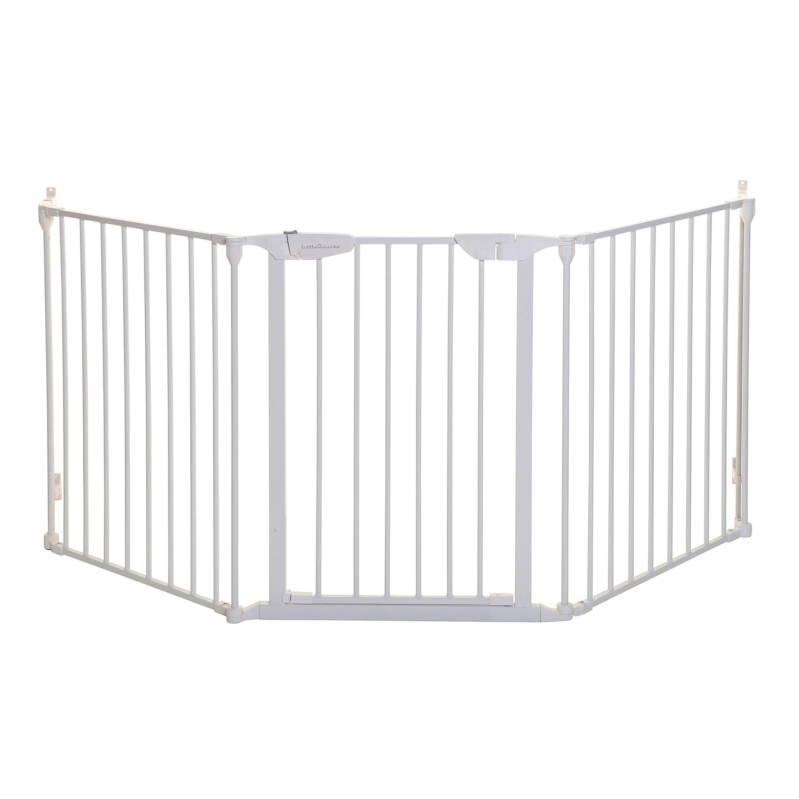 Waverely 79" Extra Wide Baby Gate with Door - Hardware Mounted Safety Gate for Hallways, Doorways, and Stairs