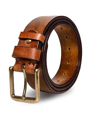 Thicken Full Grain Leather Mens Belt Heavy Duty Mens Work Belt Mens Belt High Hardness Buckle Packed In