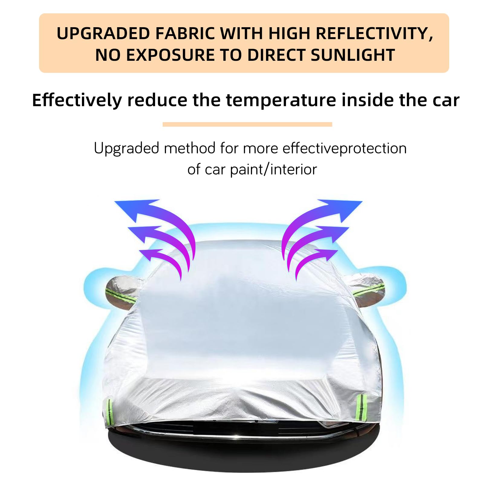 AiWi Space Waterproof All-Season Half Car Cover Full Coverage Protection for Windshields Windows Car Cover for Snow Ice — view 4