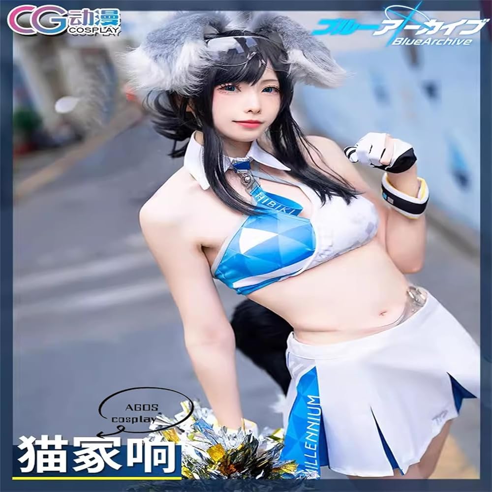 ブルアカ　猫塚ヒビキ　アスナ　トキ　応援隊　コスプレ衣装　ブルーアーカイブ ブルアカ 猫塚ヒビキ アスナ トキ 応援隊 コスプレ衣装 ブルー