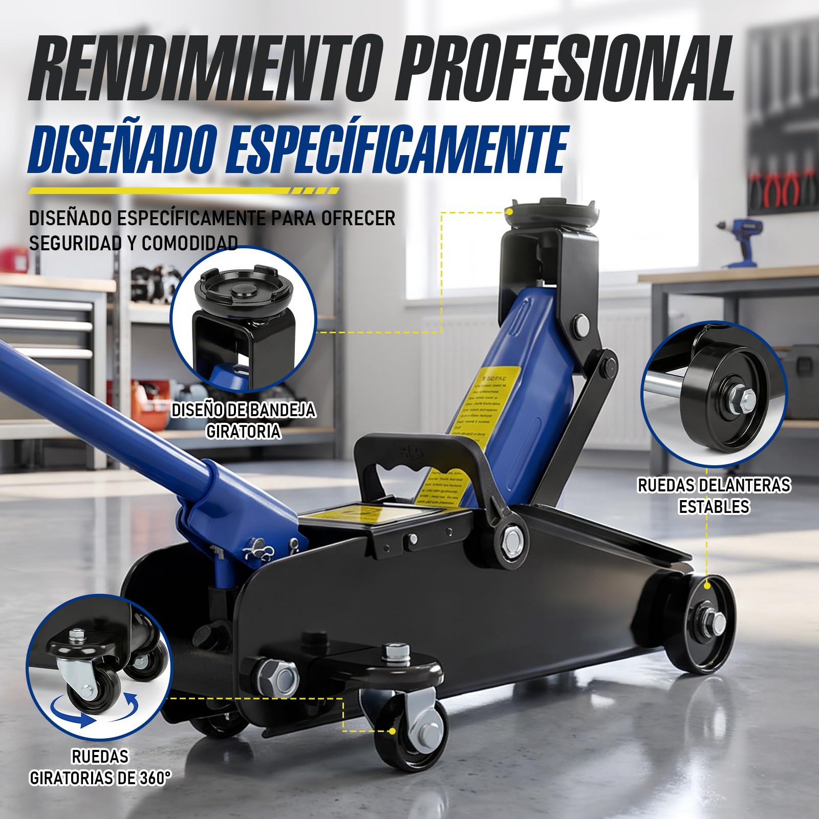 HYCHIKA - Gatos hidráulicos de 1.5T para Coches, Capacidad de Carga hidráulica, Rango de elevación de 135-320 mm, Mango Antideslizante, Ligero y portátil para Autos/SUVS/reparación de automóviles