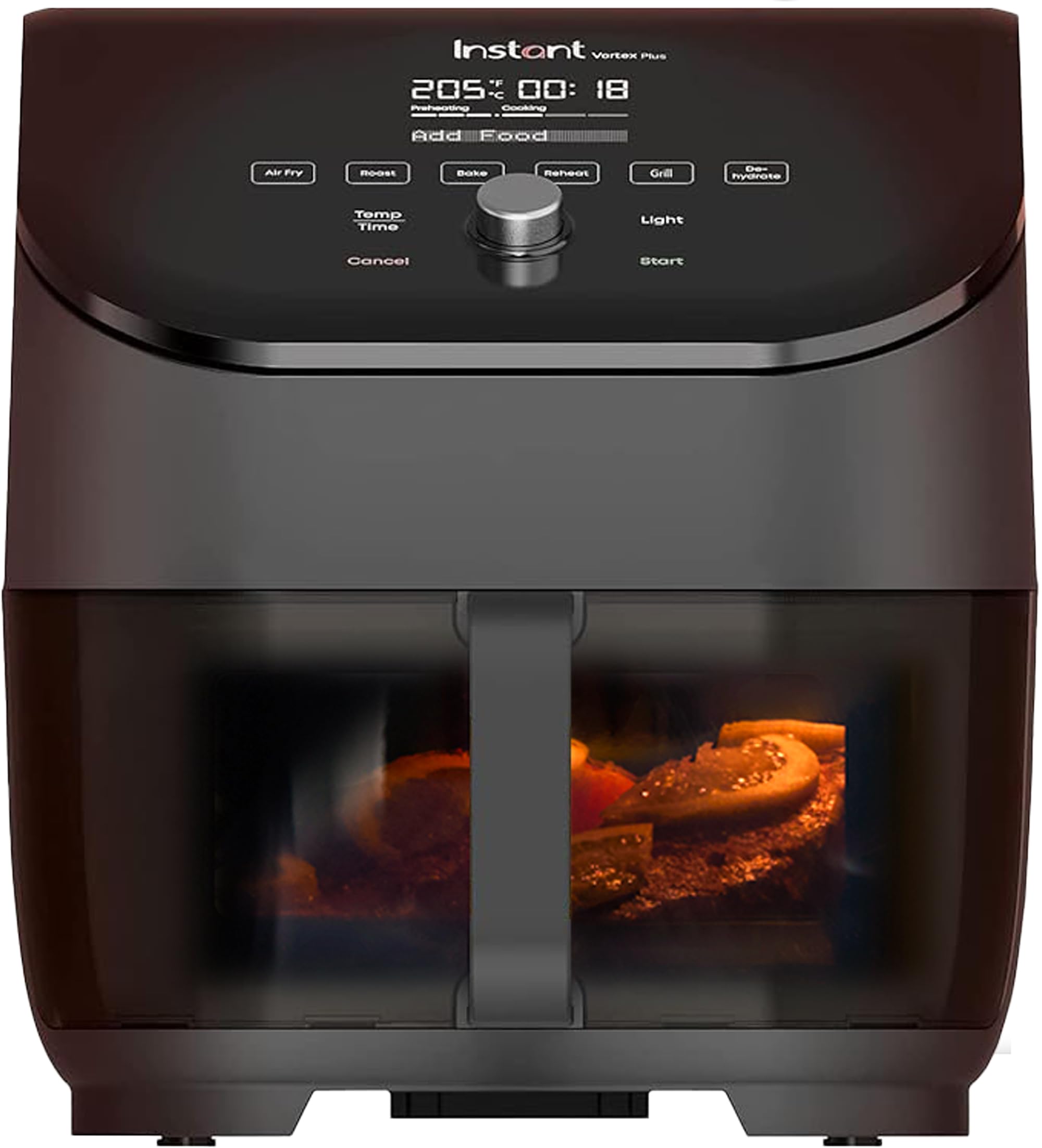 Instant Vortex Digital Air Fryer with Single ClearCook Drawer and 6 Smart Programmes - Air Fry, Bake, Roast, Grill, Dehydrate, Reheat, Large Capacity - 5.7L, Black - 1700W