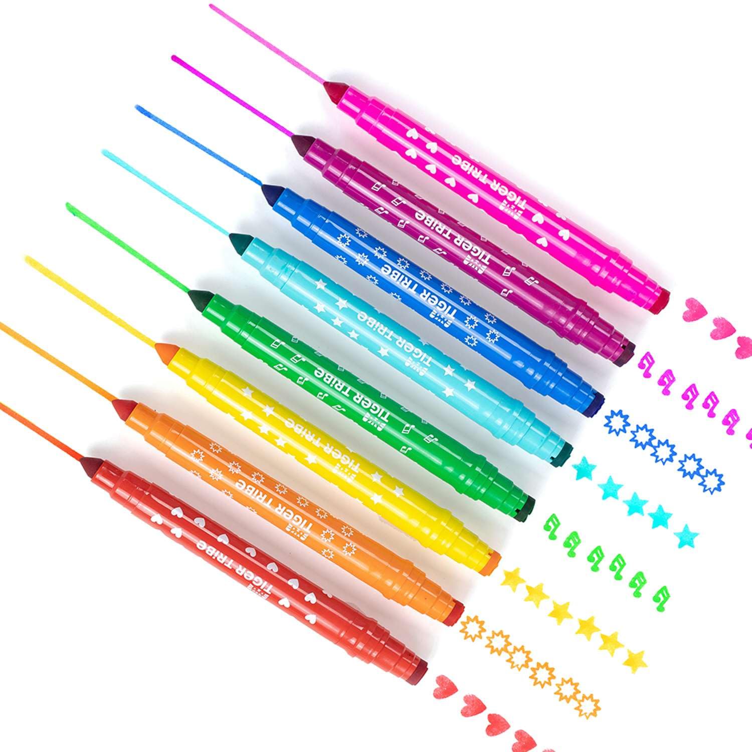 Amazon.com: Tiger Tribe Dual-Tip Stamp Markers - 8 Washable Colors