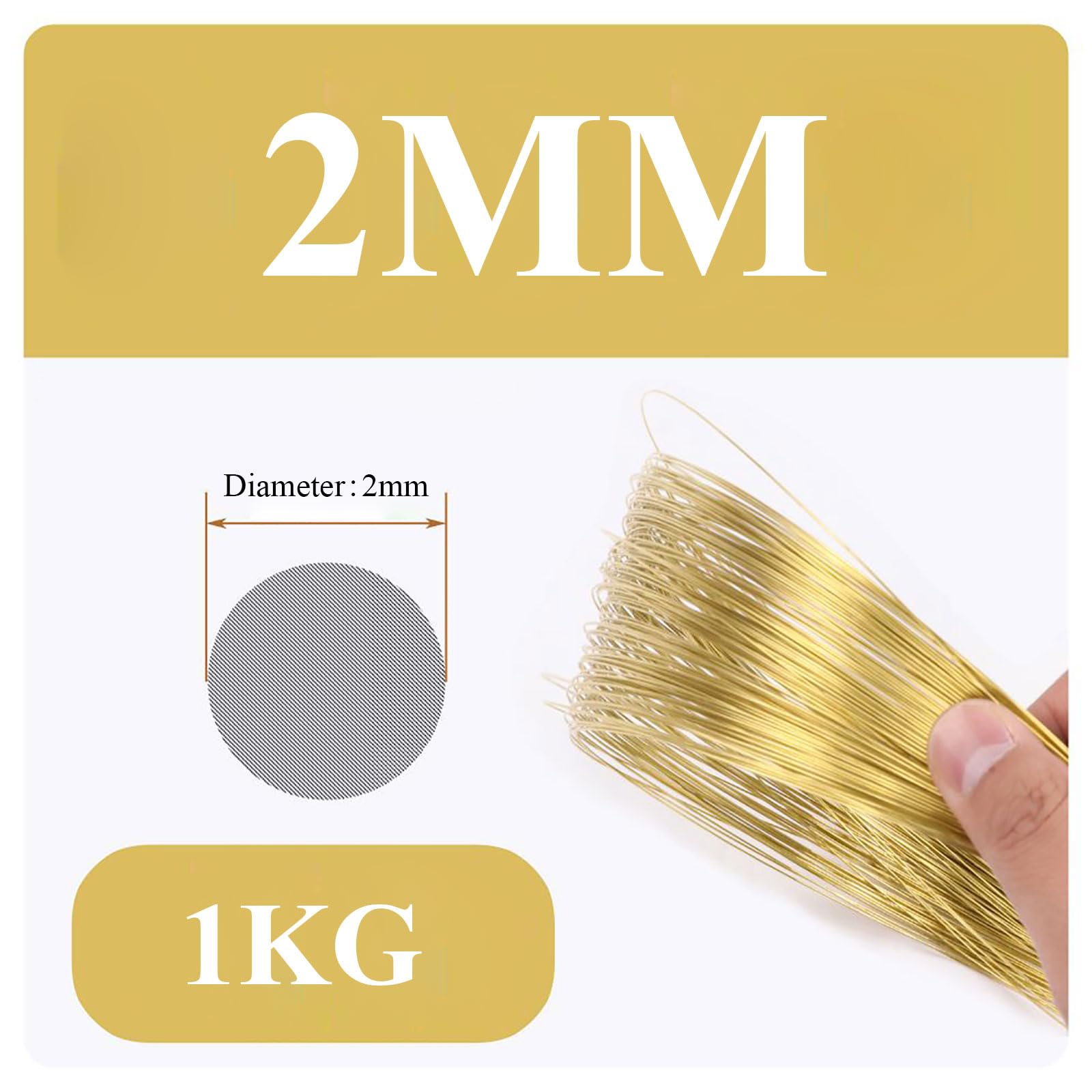 Diametro 1,6/1,8/2/2,5 mm, peso kg, filo di ottone massiccio nudo for la creazione gioielli, artigianato, elettricità, industria, 2 *(2mm*1kg)