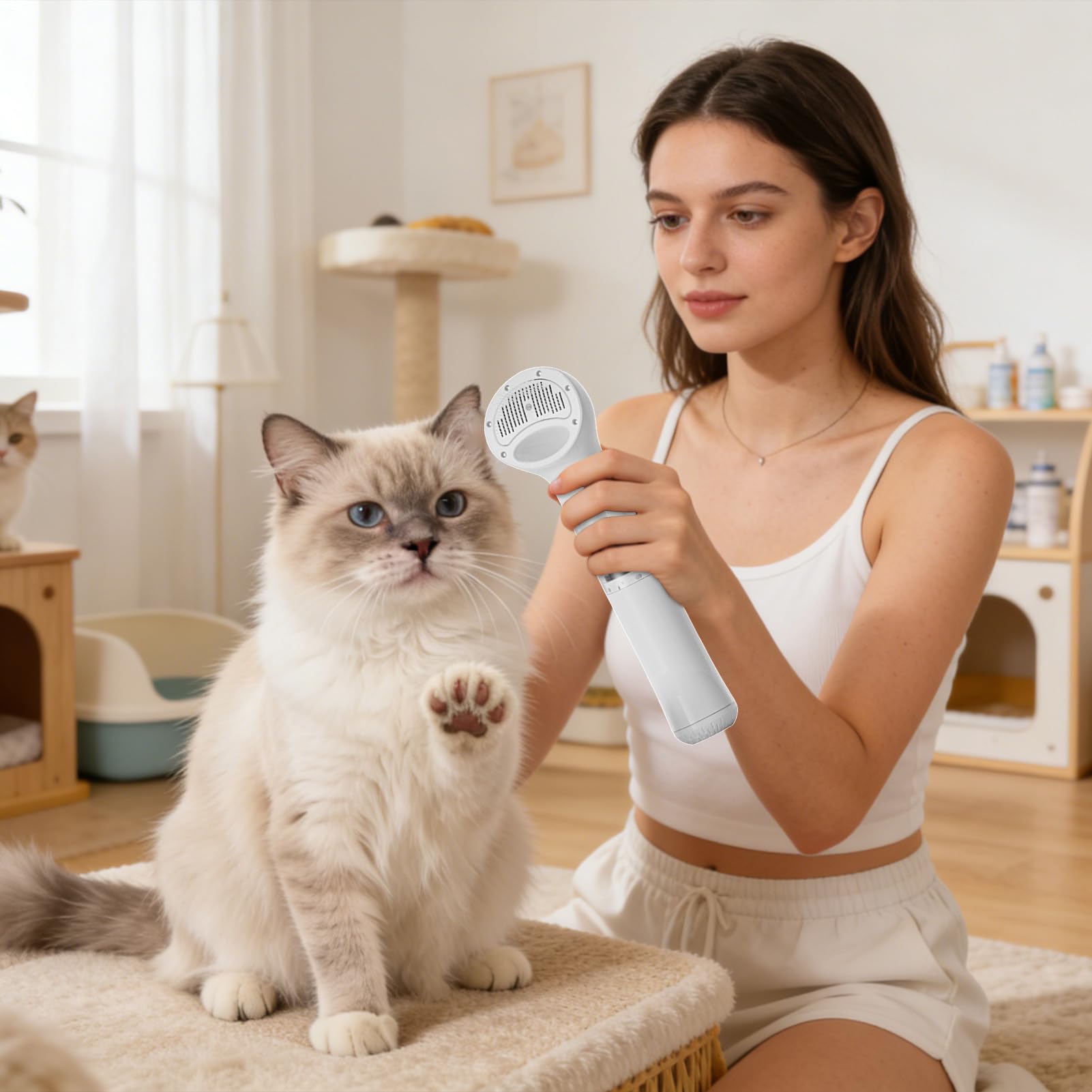 Aspirateur pour toilettage chien sans fil silencieux avec buses