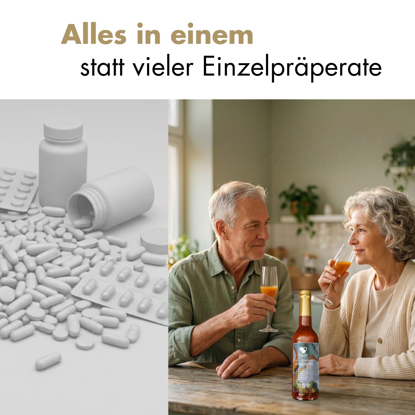 Mikronährstoffe Konzentrat flüssig – 3x 350ml (105 Portionen) | Ganzheitliches Multivitamin mit OPC, Coenzym Q10, Eisen & B-Komplex | Premium Zellschutz & Immunsystem von Life Essence