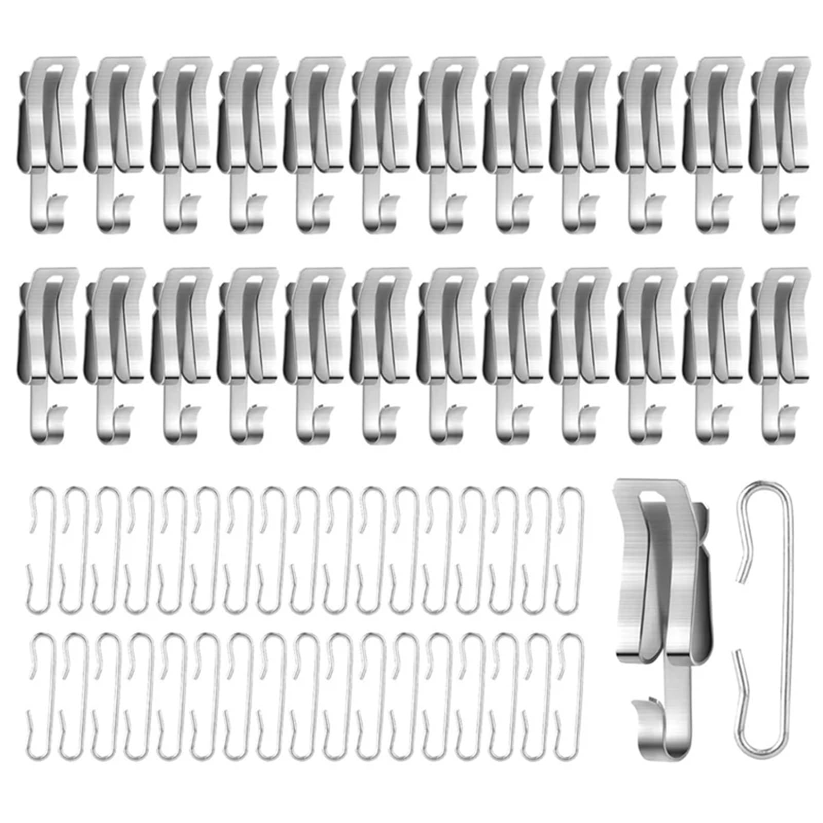 Roof Clips Heat Cable Roof Clips and Spacers Metal De Icing Hooks and Set Outdoor Gutter Heat Tape(Silver 50Pcs)