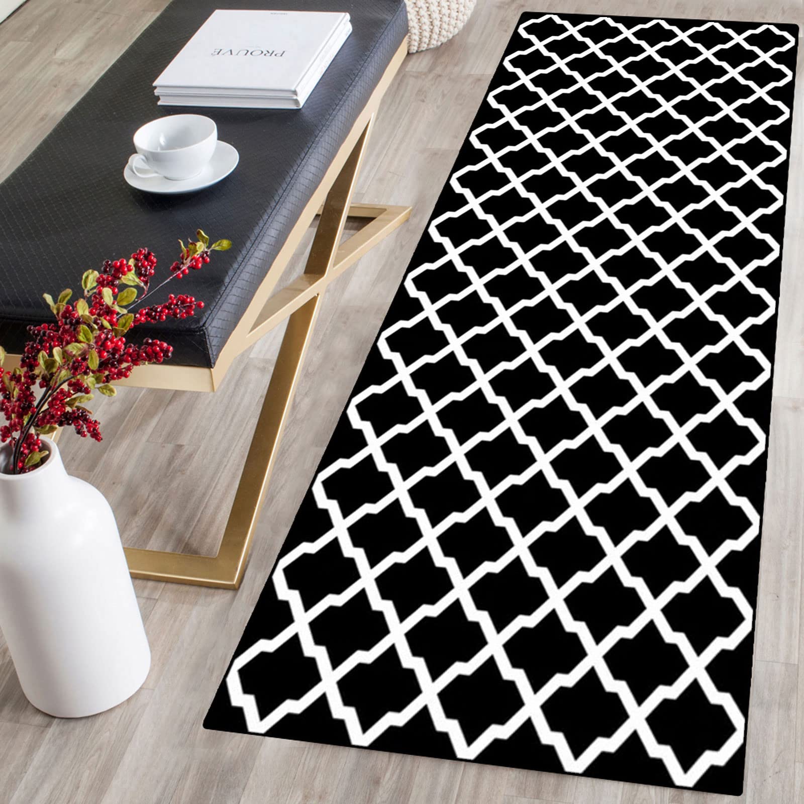 Tapis de couloir lavable et antidérapant multi-tailles pour entrée et cuisine