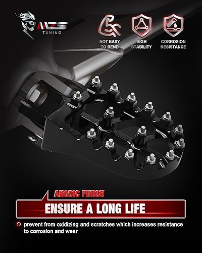 Miniatura 4 de MZS Estriberas para motocross CNC, reposapiés MX negro compatible con CRF150F  CRF230F  KDX200  Light Bee SX  X160 X260  MX3 MX4  XR150L  HAWK 250