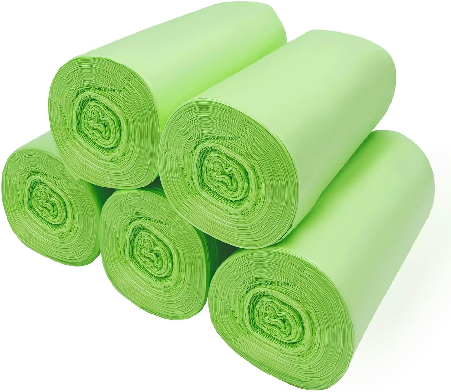 Small Biodegradable Bin Bags 6L, Heavy Duty Food Waste Bags Compostable Caddy Liners, Recycling Clear Green Garbage Trash Bags, 120 Counts 1.2 Gallon