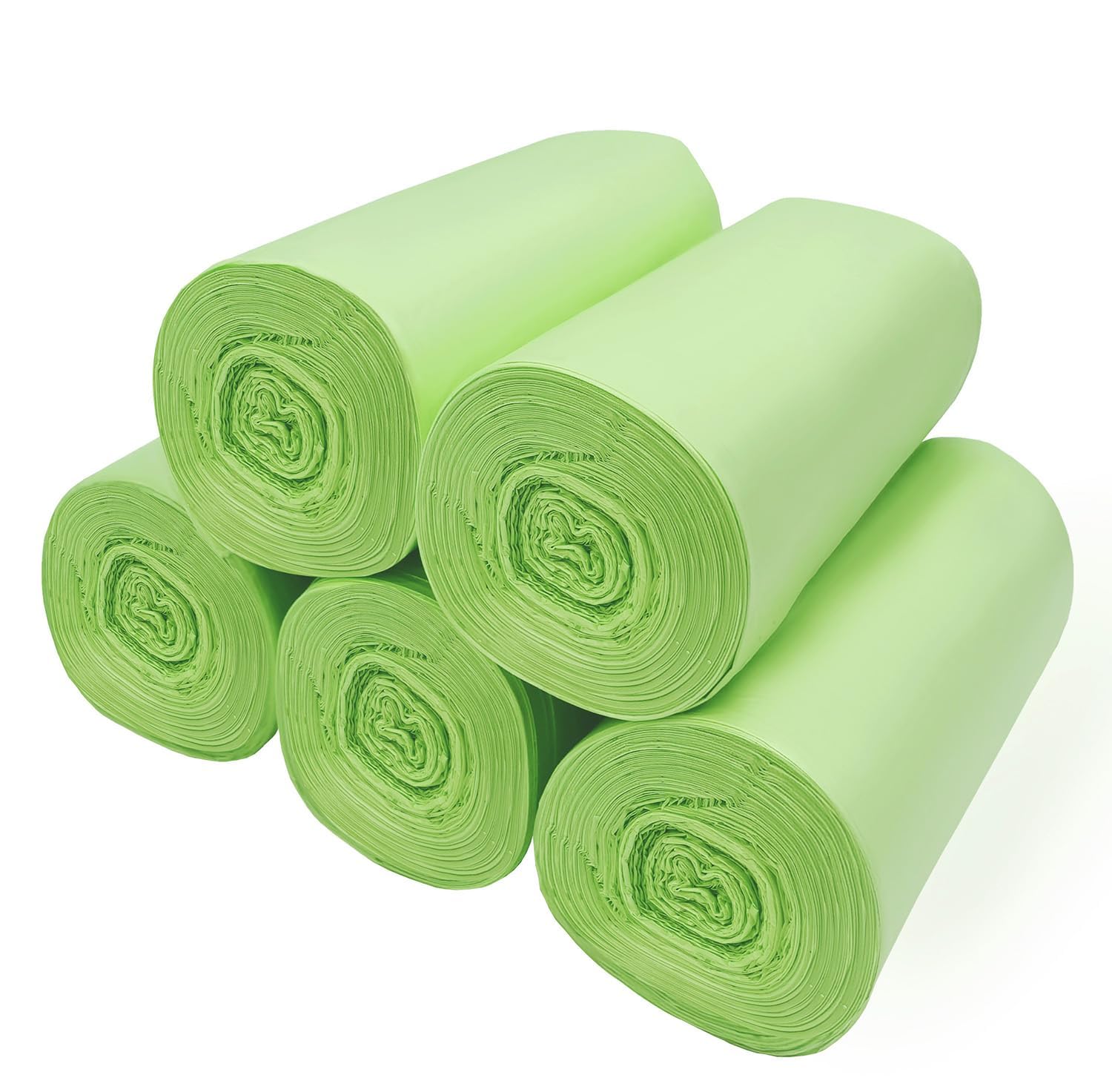 Small Biodegradable Bin Bags 6L, Heavy Duty Food Waste Bags Compostable Caddy Liners, Recycling Clear Green Garbage Trash Bags, 120 Counts 1.2 Gallon