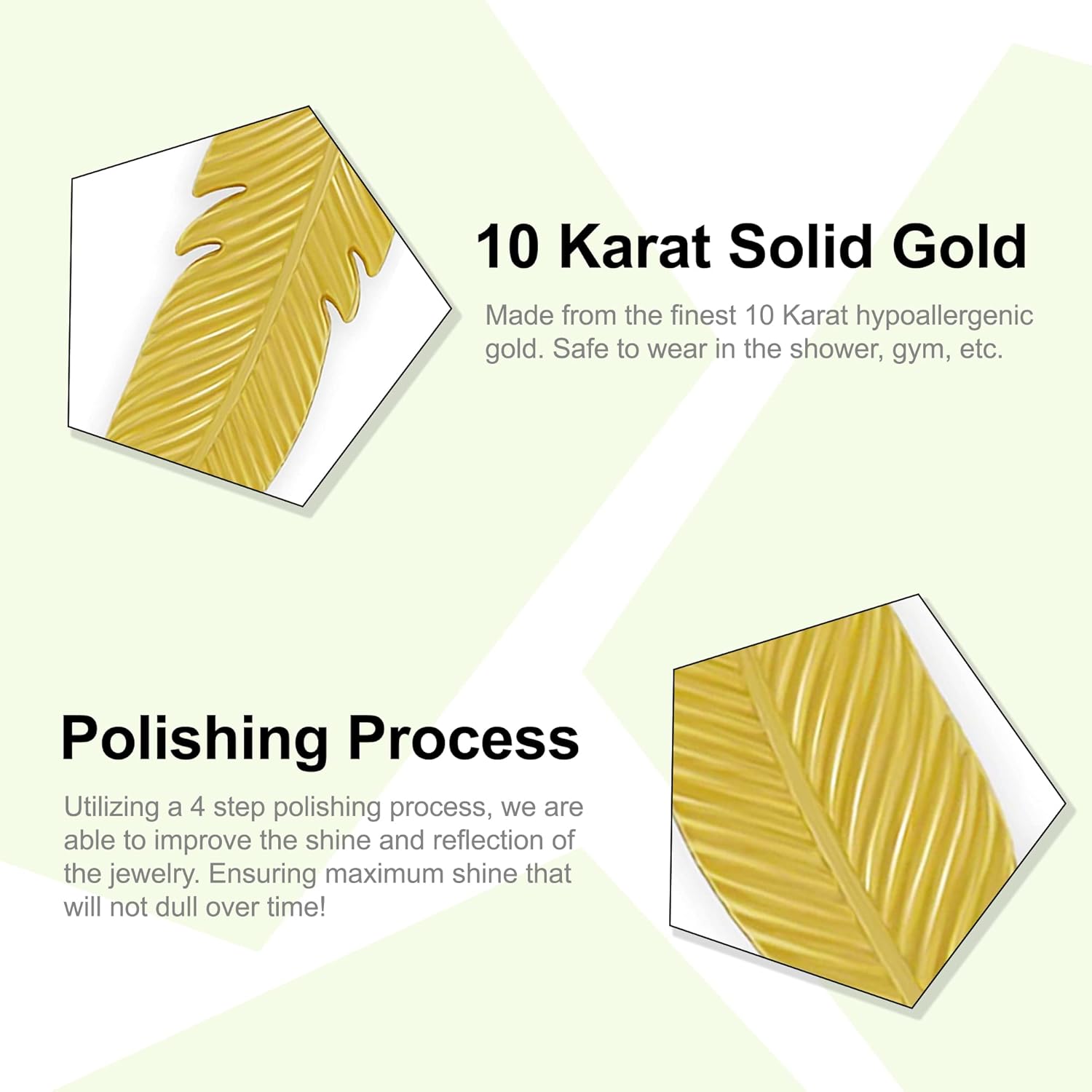 Gold Feather Charm - 10 Karat Solid Gold - Feather Pendant Necklace - Optional Gold Chain