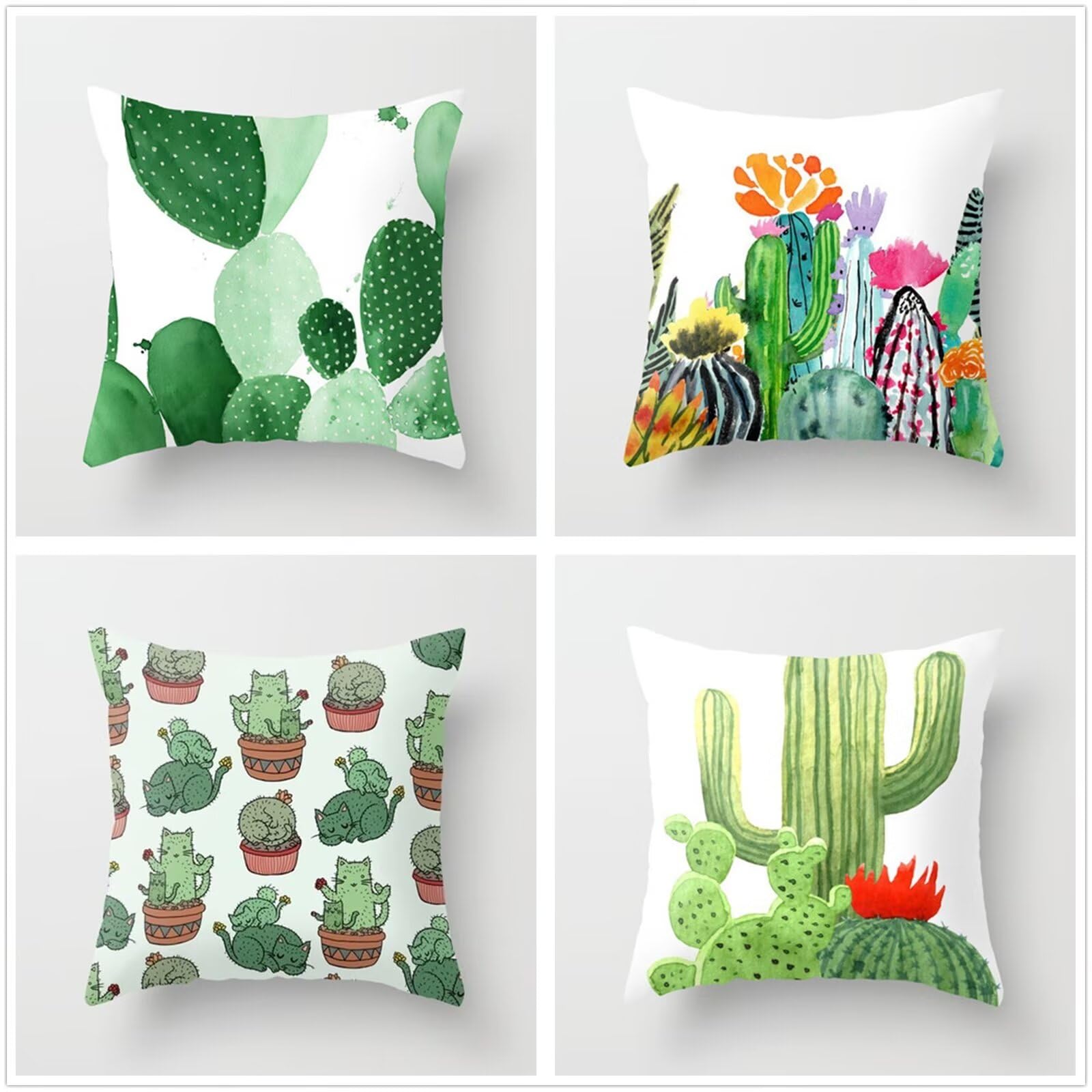 Kissenbezug Weihnachten 4er Set Quadratisch Doppelseitig Leinen Weihnachtskissenbezug 60x60cm Cartoon saftig Christmas Decorations,für Sofa Schlafzimmer Wohnzimmer Balkon Dekokissen P1-312