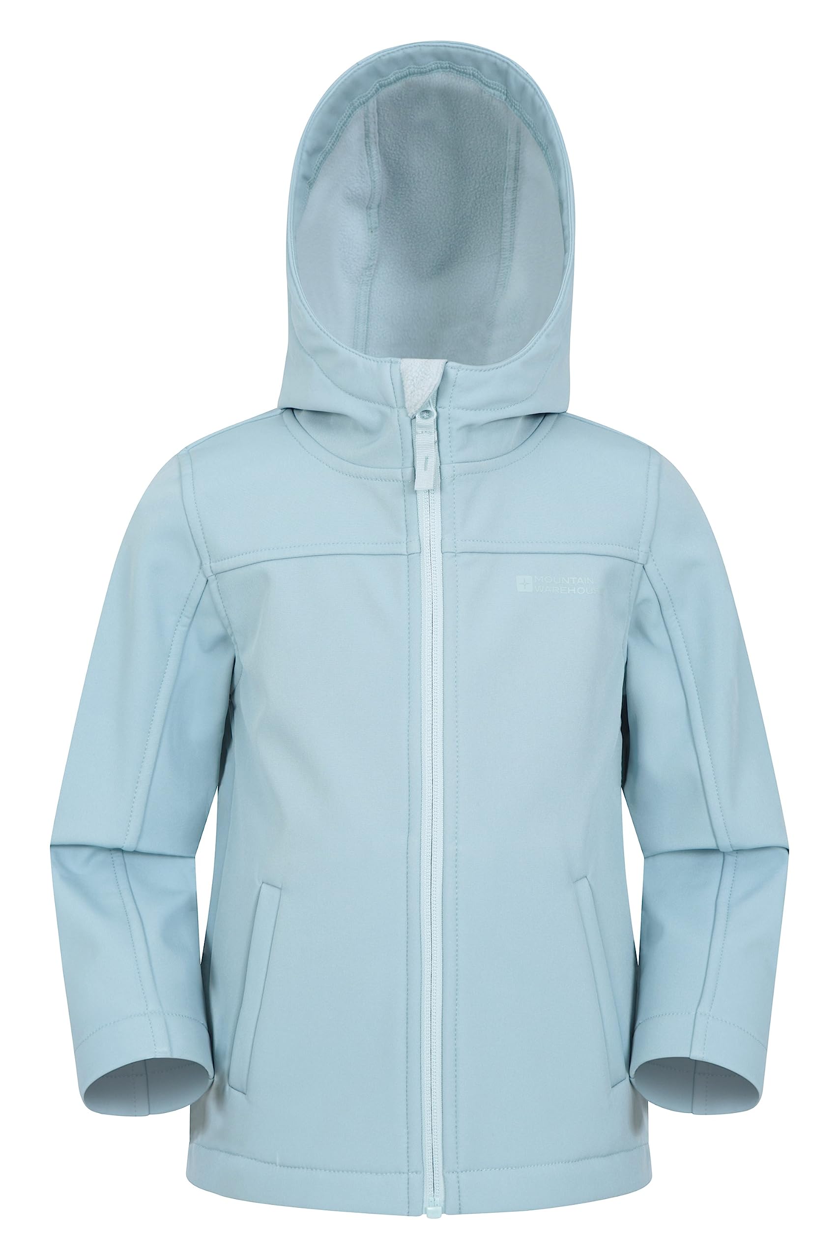 Mountain Warehouse Boys Pale Blue Exodus Kids Water Resistant Softshell Jacket - & Girls Rain Coat - Travel Kids Size 5-6 Years
