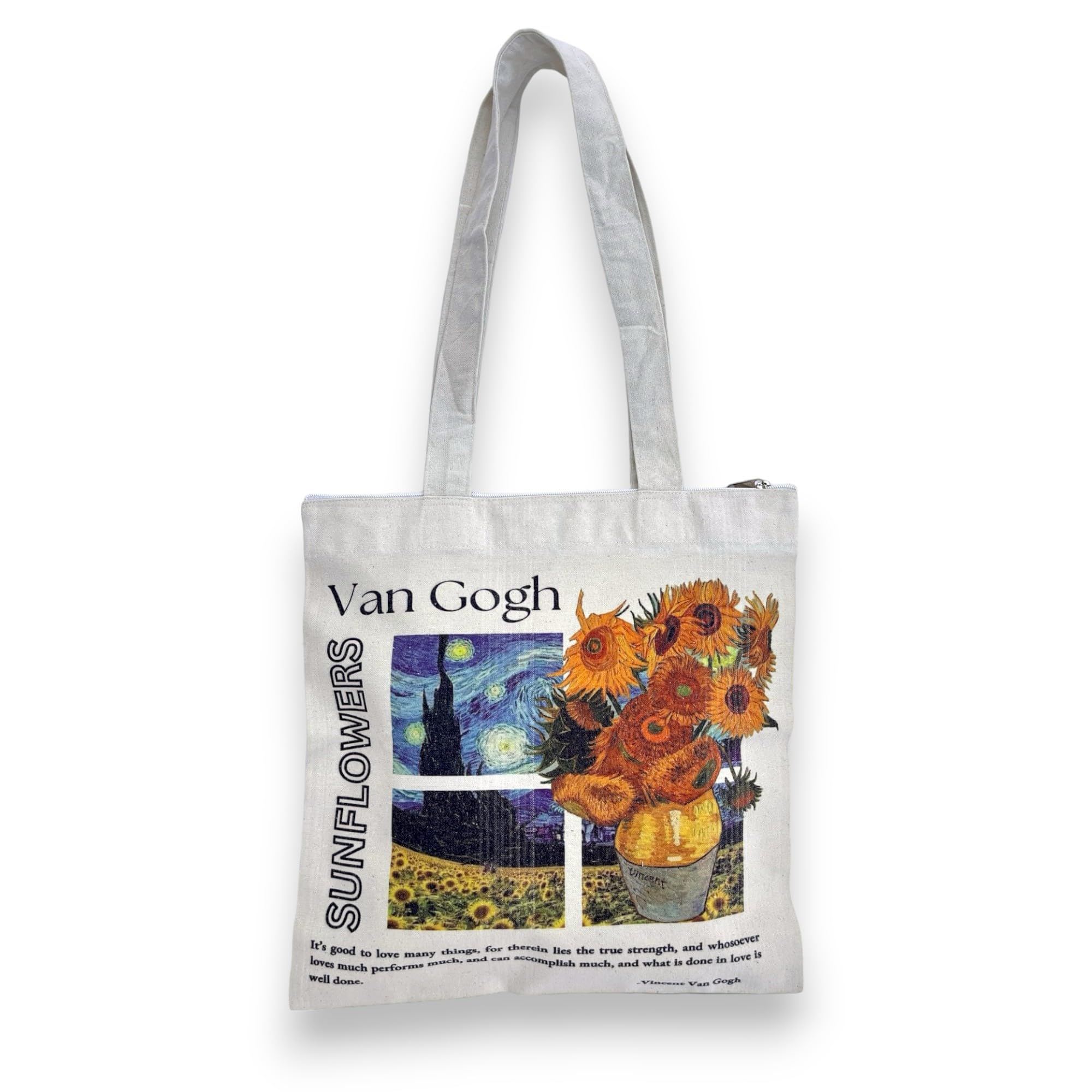 Crimson Hues Cotton Canvas Tote Bag for Women Van Gogh tote with zipper (B0CLYB7F4D) Amazon Price History, Amazon Price Tracker