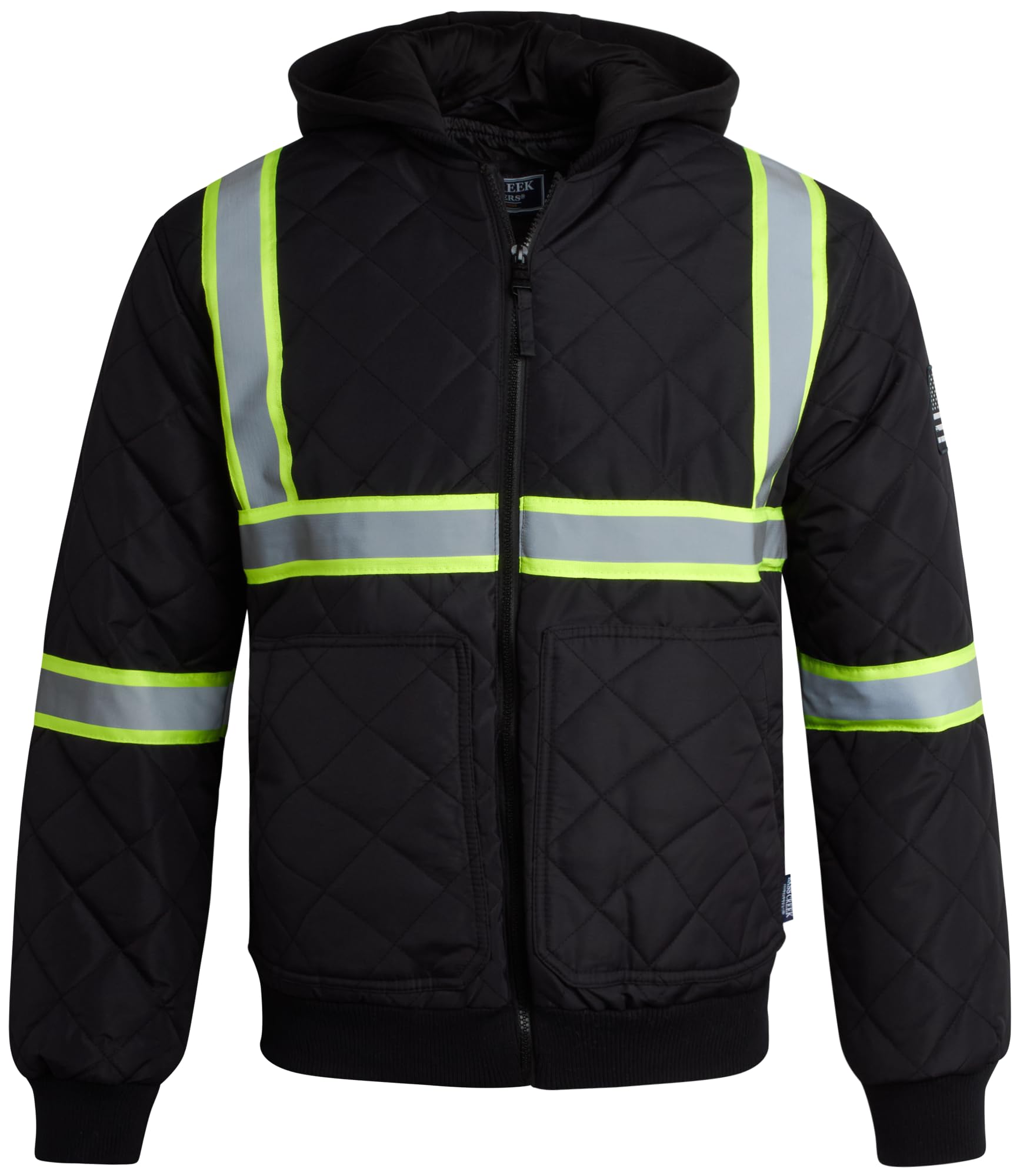 Bass Creek Outfitters Mens Hi Vis Safety Jacket Quilted Bomber