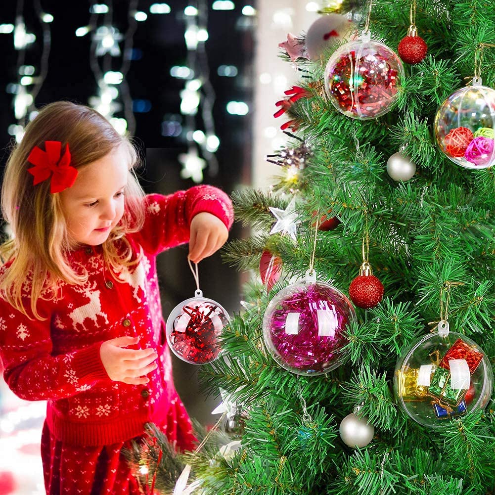 Bola de Gota Hueca para Colgar, para Rellenar Decoraciones navideñas, Adornos de árbol de Navidad para Bodas, 15 Piezas de Adornos Transparentes, Adornos de plástico rellenables