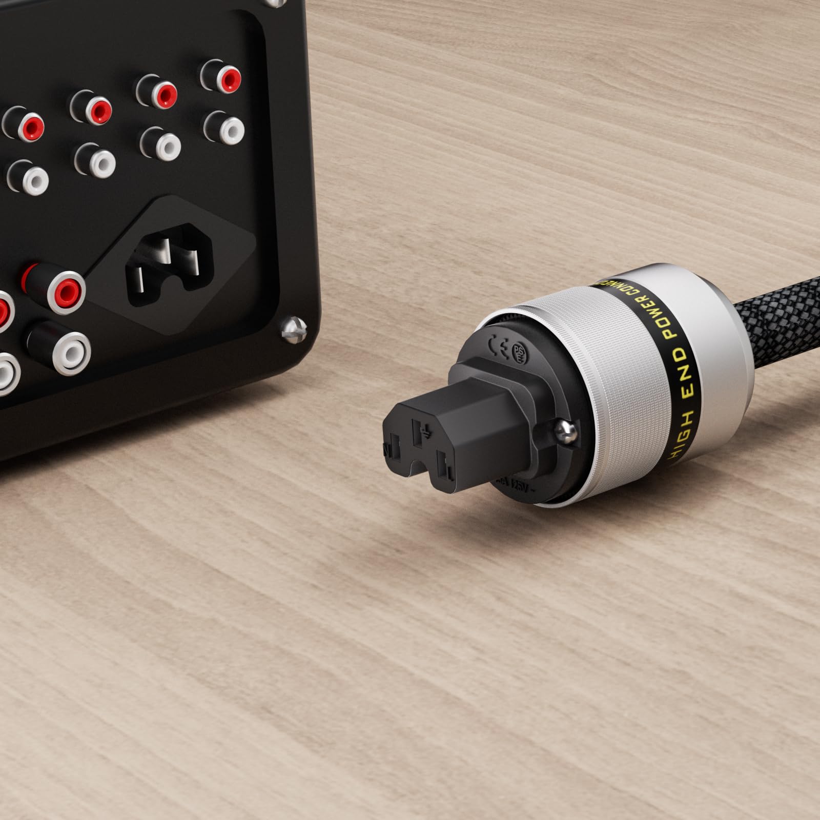 Monosaudio P083 - Cavo di alimentazione HiFi High End 2m, schermatura in rame, 2 poli, AC per DVD/amplificatore EU Schuko + IEC C15